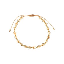 Valódi kristályos arany golyós halvány topáz órakísérő karlánc 14k