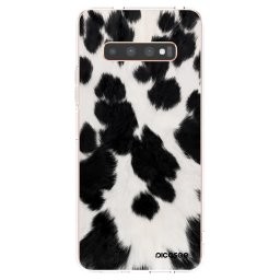 Átlátszó szilikon tok az alábbi mobiltelefonokra Samsung Galaxy S10 Plus G975 - Black Moo