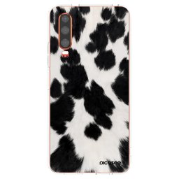 Átlátszó szilikon tok az alábbi mobiltelefonokra Huawei P30 - Black Moo