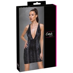 Cottelli Party - kígyóbőr mintás ruha (fekete)