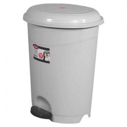 Planet Pedálos szemetes kuka, műanyag, ECO szürke, kivehető kosárral, 50L NO5
