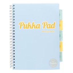 PUKKA PAD Spirálfüzet, A4, vonalas, 100 lap, PUKKA PAD "Pastel project book", vegyes szín