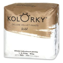 KOLORKY DELUXE VELVET NADRÁG Wild Pelenkázó egyszer használatos öko L (8-13 kg) 19 db