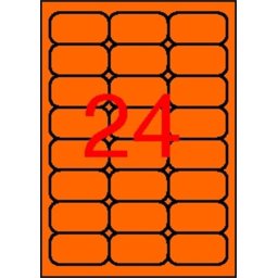 APLI Etikett, 64x33,9 mm, színes, kerekített sarkú, APLI, neon narancs, 480 etikett/csomag