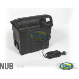 Aqua Nova NUB-6000 + 9 W UV beásható kerti dobozszűrő UV sterilizátorral (10 l | 6000 l-ig | Tömlőátmérő: 20-40 mm be / 50 mm ki)