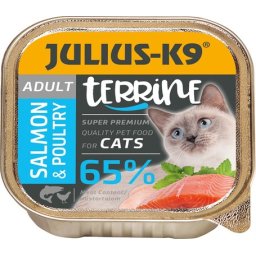 Julius-K9 Cat Terrine Adult Salmon & Poultry nedveseledel (16 x 100 g) 1.6kg