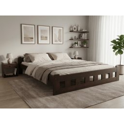 Naomi magasított ágy 140x200 cm, diófa Ágyrács: Ágyrács nélkül, Matrac: Coco Maxi 20 cm matrac