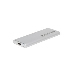 Transcend ESD260C 250GB USB 3.1 Gen2 (USB-C) külső SSD (3D TLC), 520MB/R, 460MB/W, kompakt méret, ezüst színű