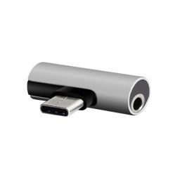 Setty AD-C-JC-7 USB-C - 3.5mm jack/USB-C audio adapter - ezüst színű