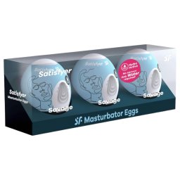 Satisfyer Egg Savage - tojás maszturbátor szett férfiaknak (3 db)