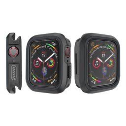 Szilikon keret (BUMPER, ütésálló) FEKETE Apple Watch Series SE 40mm, Watch Series 6 40mm, Watch Series 5 40mm
