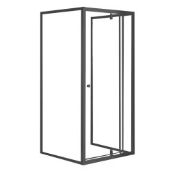 Flexi falsíkra szerelhető aszimmetrikus zuhanykabin 80x90 cm zuhanytálca nélkül fekete