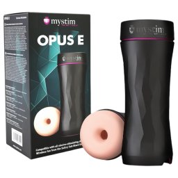 mystim Opus E Donut - elektro maszturbátor férfiaknak (natúr-fekete)