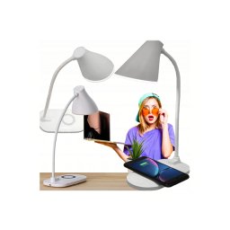 LED asztali lámpa iskolai íróasztal lámpa 3 üzemmód QI USB induktív töltővel