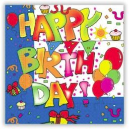 Happy Birthday szalvéta 20 DARABOS, 33x33 cm FSC Nr3