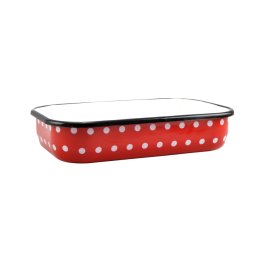 Perfect Home Tepsi zománcozott 41 cm piros pöttyös 10383