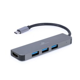 Notebook dokkoló USB-C 4 portos szürke Gembird (A-CM-COMBO2-01)