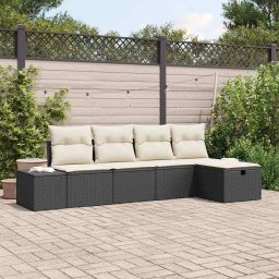 vidaXL Kanapé Szett 5 db polirattan