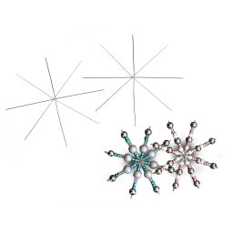 Karácsonyi csillag / drót pehely gyöngyöző alap Ø12 cm