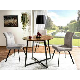 Kerek étkezőasztal LUNA 90 cm, rusztikus barna