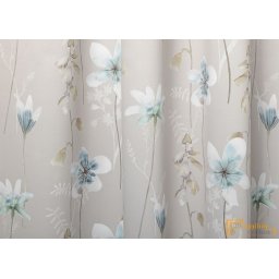 (3 szín) GOUDA virágos dim out függöny halványkék színű virágokkal