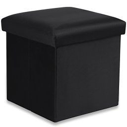 Fekete összecsukható hokedli CUBEXO VELVET M