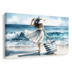 Kép nő a nyári parton