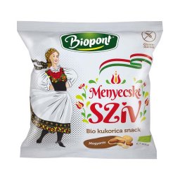 Biopont Menyecske Szív Bio kukorica snack mogyorós ízesítéssel gluténmentes 45g