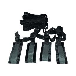 S&M - ágyhoz kötöző bondage szett (fekete)