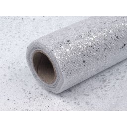 Dekorációs tüll csillámokkal / glitterekkel szélessége 20 cm