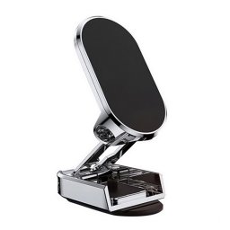 Designed for SAMSUNG autós tartó (műszerfalra, öntapadó, 360°, állítható, mágneses, összecsukható) FEKETE