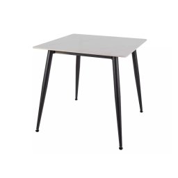 Étkezőasztal RION 80x80 cm kerámia lappal, fehér márvány