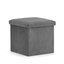 FURELA VELVET L szürke összecsukható puff 38 x 38 x 38 cm