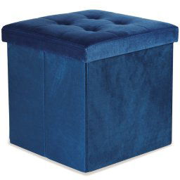 Kék összecsukható puff ZAREX VELVET L