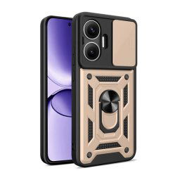 Defender szilikon telefonvédő (ütésállóság, tartógyűrű, kameravédő) ARANY Xiaomi Poco F7