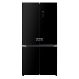 EVIDO SPACE FIT 505B szabadonálló 4 ajtós hűtő és fagyasztó, 91x190 cm, 505 l, D energiaosztály, fekete üveg