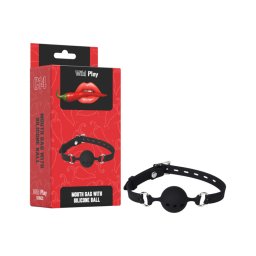 Erospace Wild Play - szilikon szájpecek BDSM játékhoz (fekete)