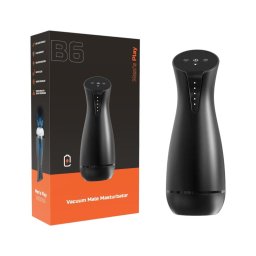 Men's Play - szívó, rezgő maszturbátor melegítő funkcióval (fekete)