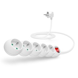 CONNECT IT hosszabbító kábel 230 V, 5 aljzat, 2 m, kapcsolóval (fehér)