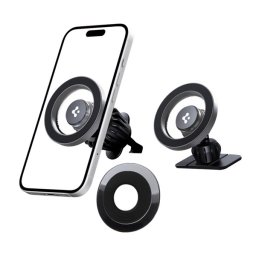 SPIGEN MFT13 autós tartó (szellőzőre, műszerfalra, öntapadó, 360°, MagSafe) EZÜST