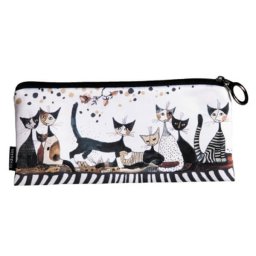 Rosina Wachtmeister cicás lapos tolltartó / neszesszer 19 cm - Cats Sepia