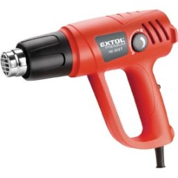 EXTOL PRMIUM hőlégfúvó, 2000W két fokozatú, 1000W/2000W, 50-450/90-650°C, 250/500 L/perc, kofferban, tartozékokkal