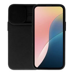 Szilikon telefonvédő (matt, mikrofiber plüss belső, kameravédő) FEKETE Samsung Galaxy A56 5G (SM-A566)