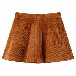 vidaXL Gyerek szoknya zsebekkel Corduroy Cognac 128