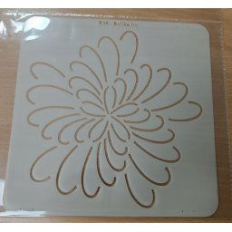 Sablon/stencil tűzéshez, 22x22cm, nagy virág blokk minta - 034