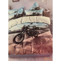 3D ágynemű motoros 3 részes - Fekete motoros