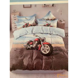 3D ágynemű motoros 3 részes - Piros motoros