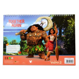 Disney Vaiana Together Again A/4 spirál vázlatfüzet 40 lapos matricával