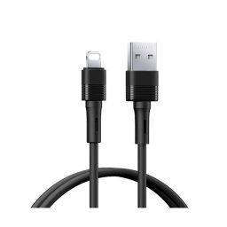 REMAX LEYA adatkábel (USB - lightning, 2.4A, gyorstöltő, 100cm) FEKETE