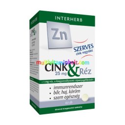 SZERVES Cink 25 mg és 1 mg Réz, 60 db tabletta - Interherb